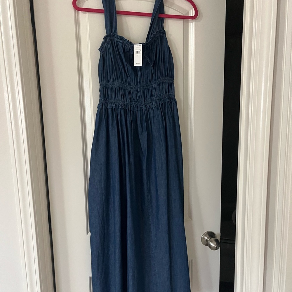 GAP Dark Blue Midi Smocked Sundress